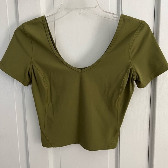 NWOT Lululemon Align Tee Shirt Bronze Green Cropped Short Sleeve Athleisure - Picture 4 of 10